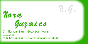 nora guzmics business card