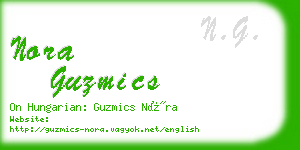 nora guzmics business card